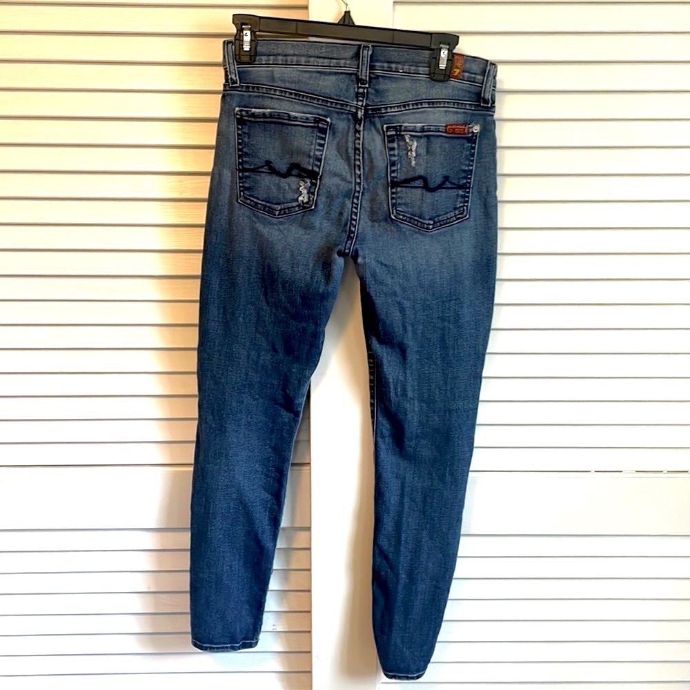 7 For All Mankind straight leg distressed jeans size 27